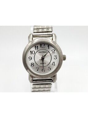 Waltham Quartz Womens Watch New Battery Silver Tone Expandable Band 24mm